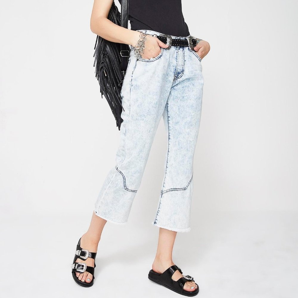 One Teaspoon Rocky Acid Wash Kick Flare Jeans